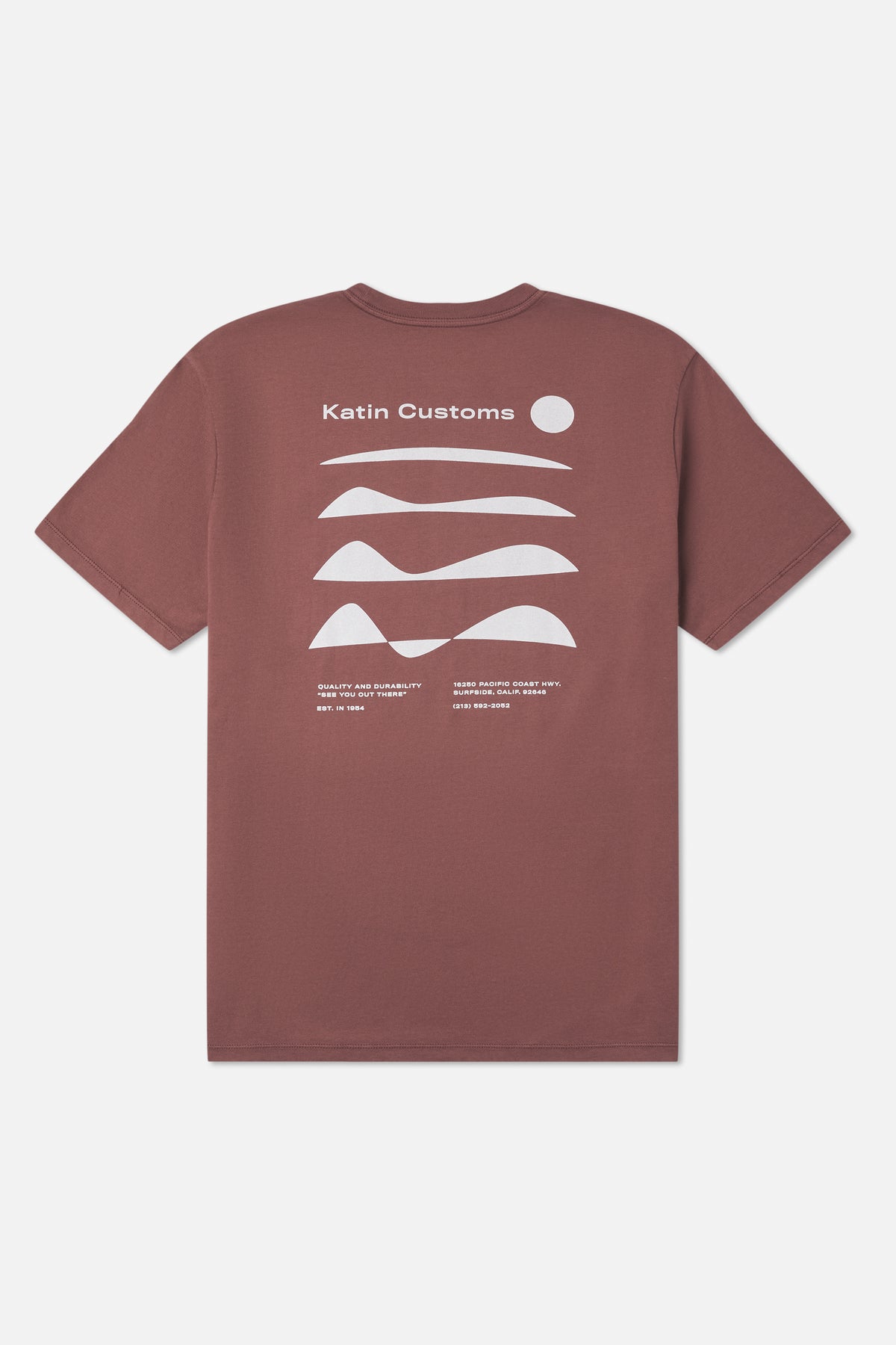 Katin Frequency Tee in French Roast Vintage Wash - back view