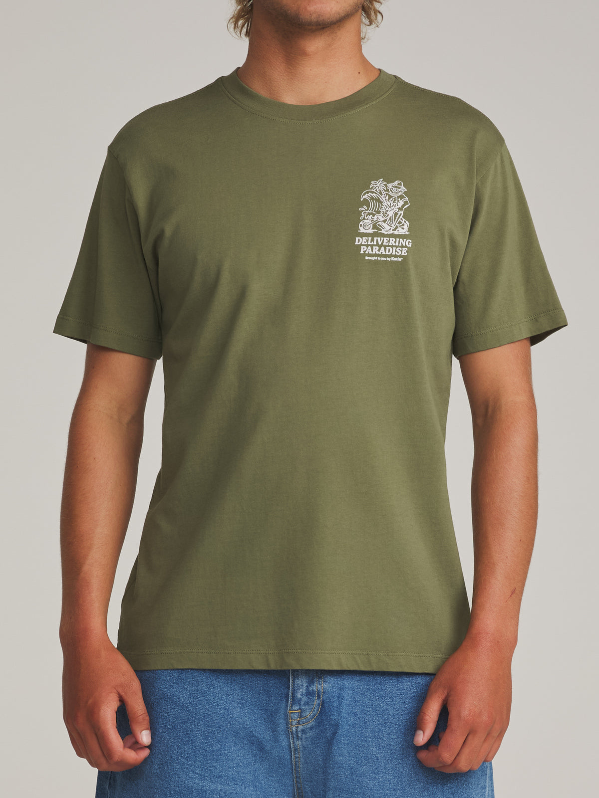 Katin Garden Tee in Clover - worn on model, front