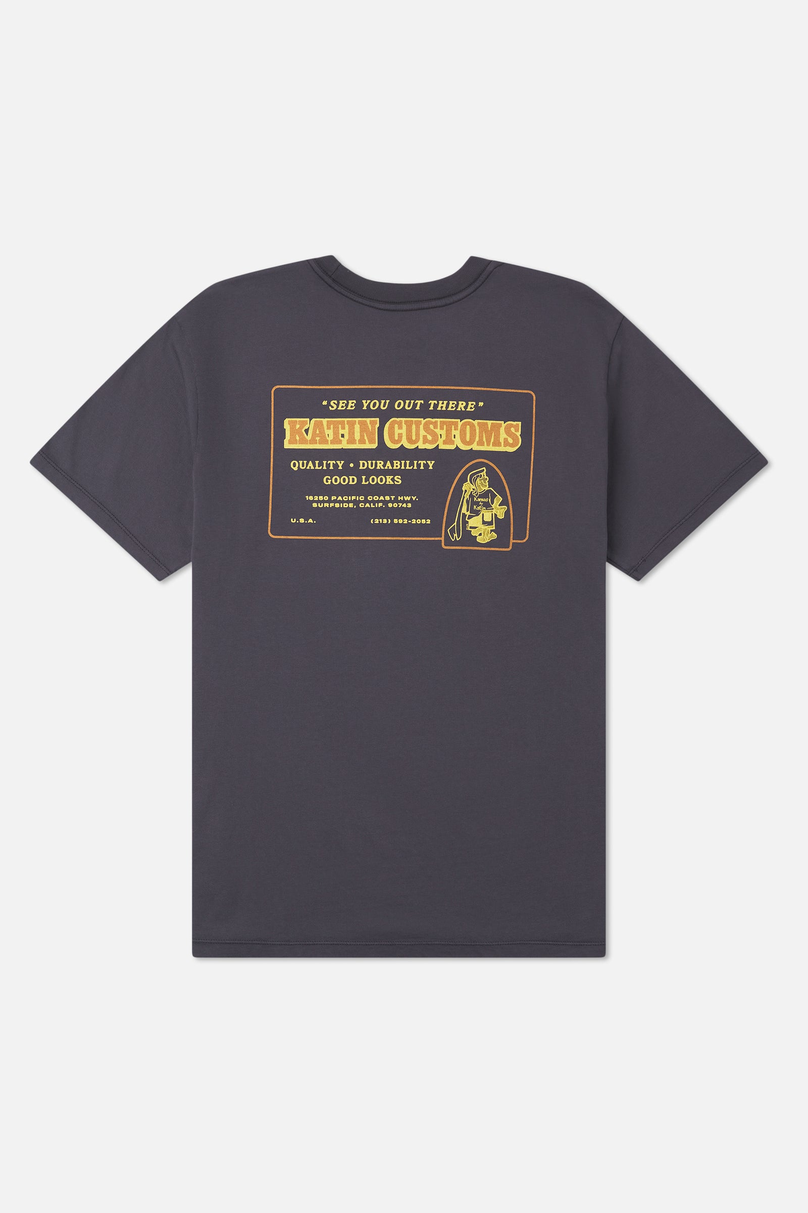Katin Lorry Tee in Polar Navy Vintage Wash - back view