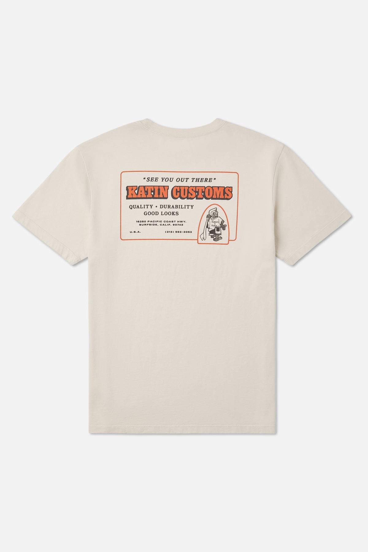 Katin Lorry Tee in Vintage White - back view