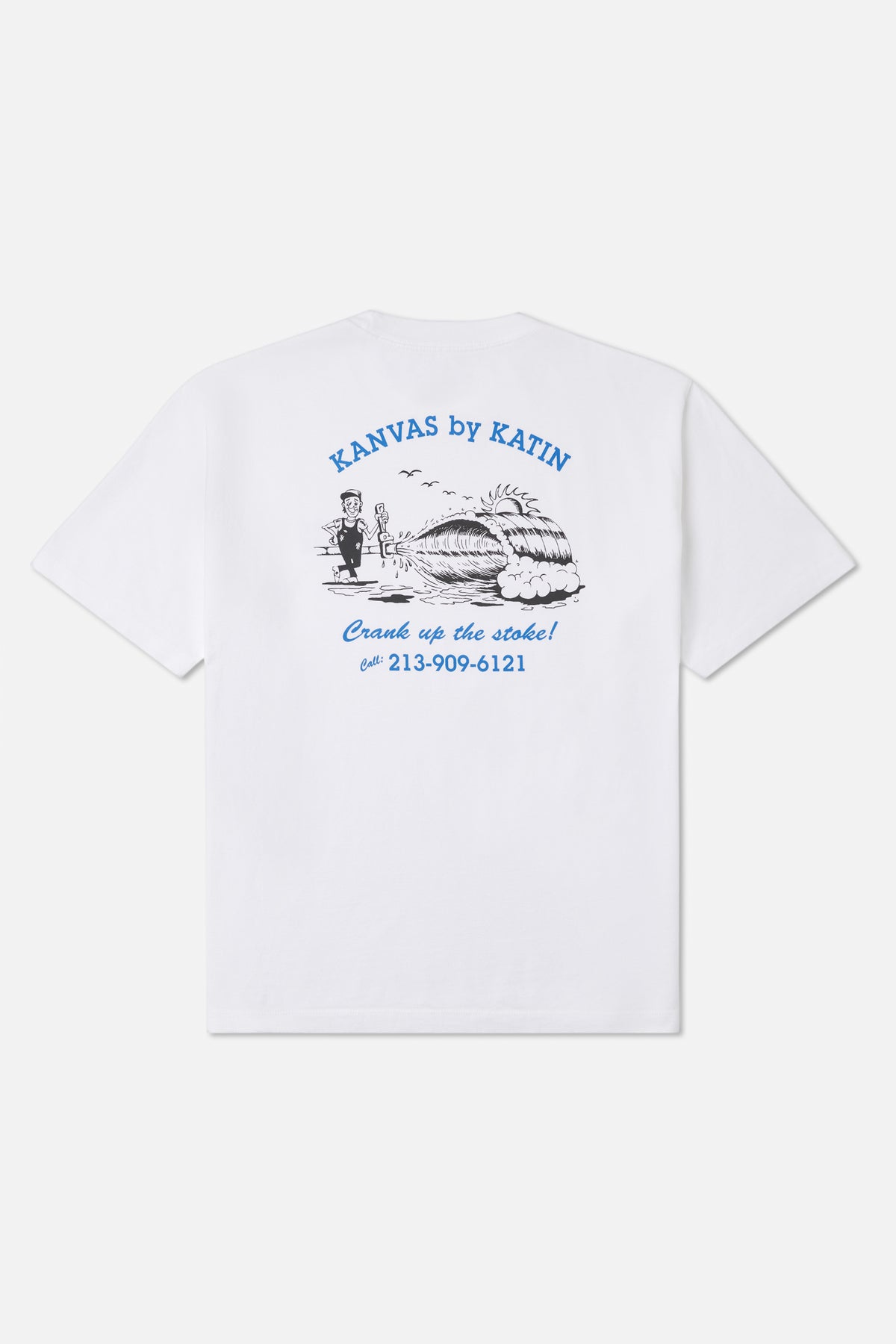 Katin Pipe Box Fit Tee in White - back view