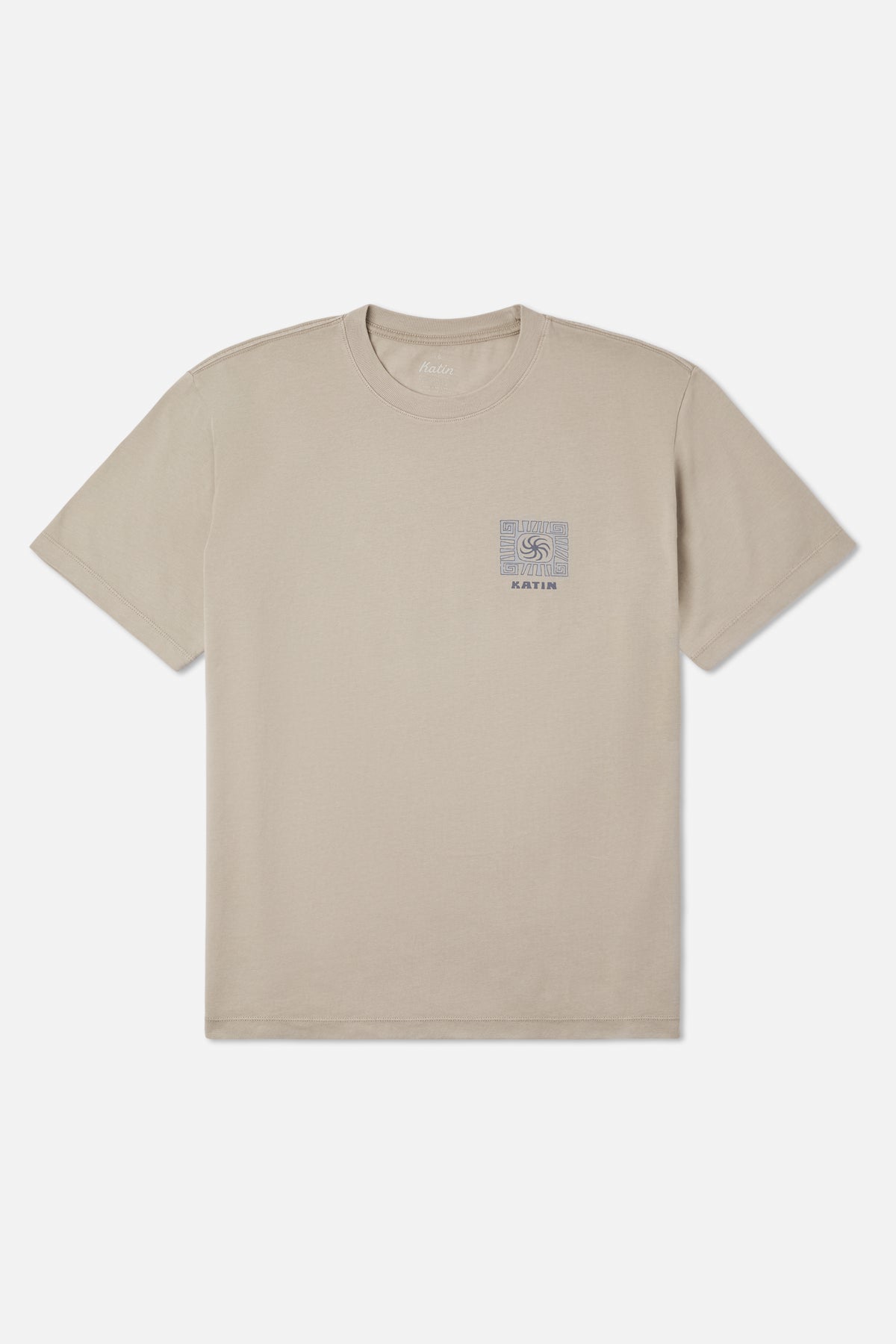 Katin Root Box Fit Tee in Cement Vintage Wash - front view