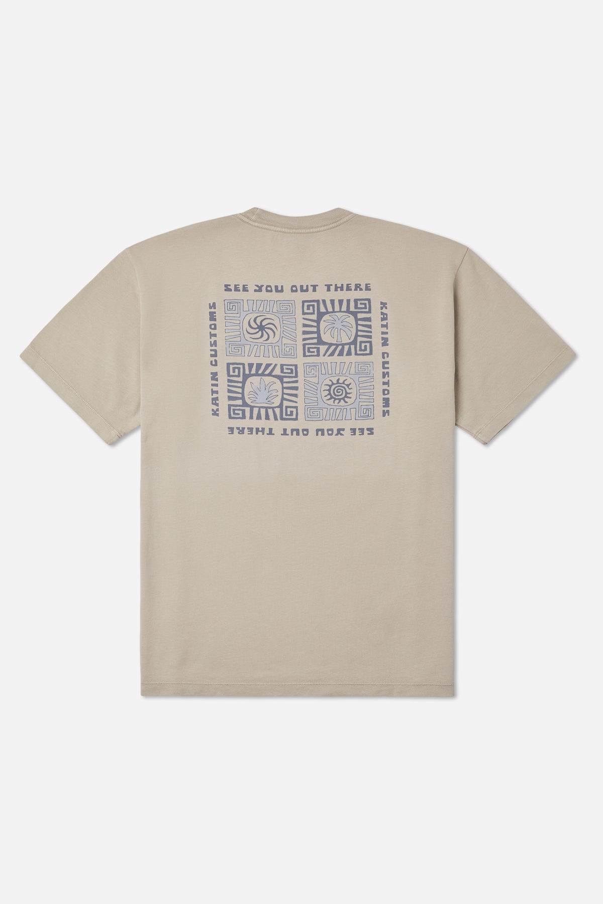Katin Root Box Fit Tee in Cement Vintage Wash - back view