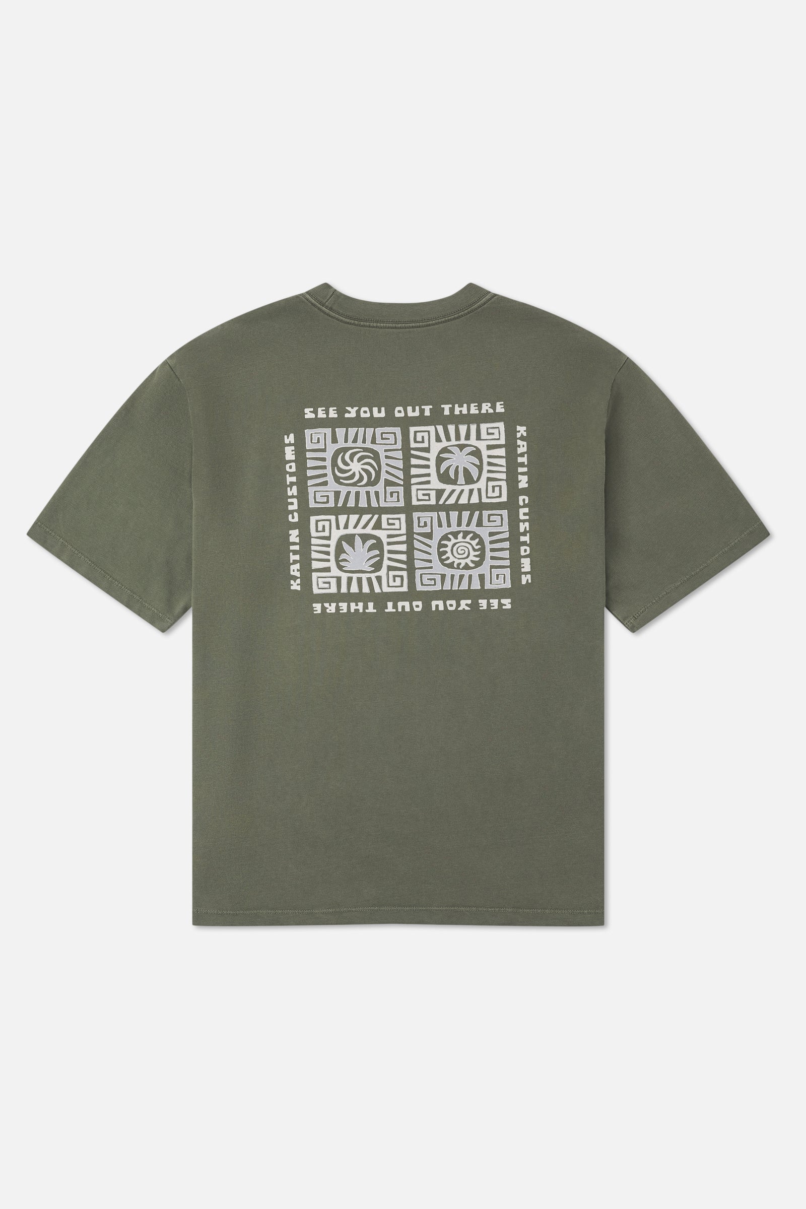 Katin Root Box Fit Tee in Clover Vintage Wash - back view