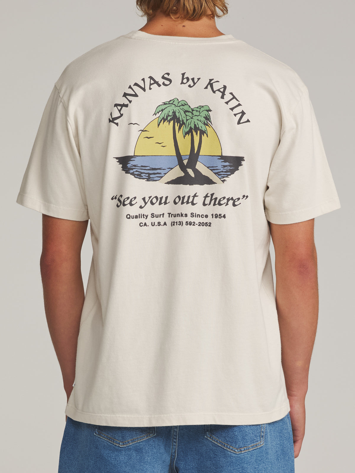 Katin Salina Tee in Vintage White - worn on model, back