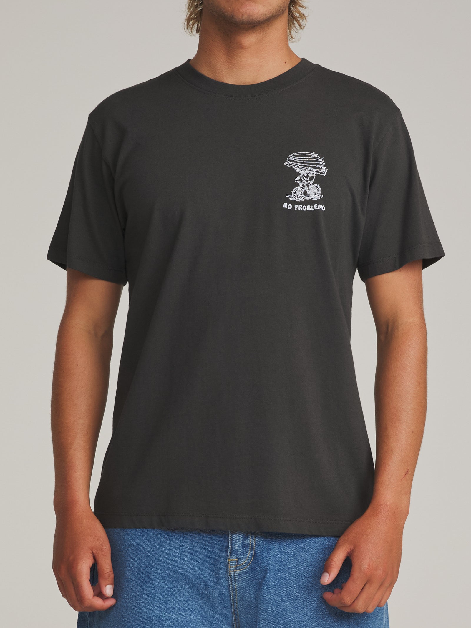 Katin fa26 graphic ss tee trek tee black wash on model 01 front