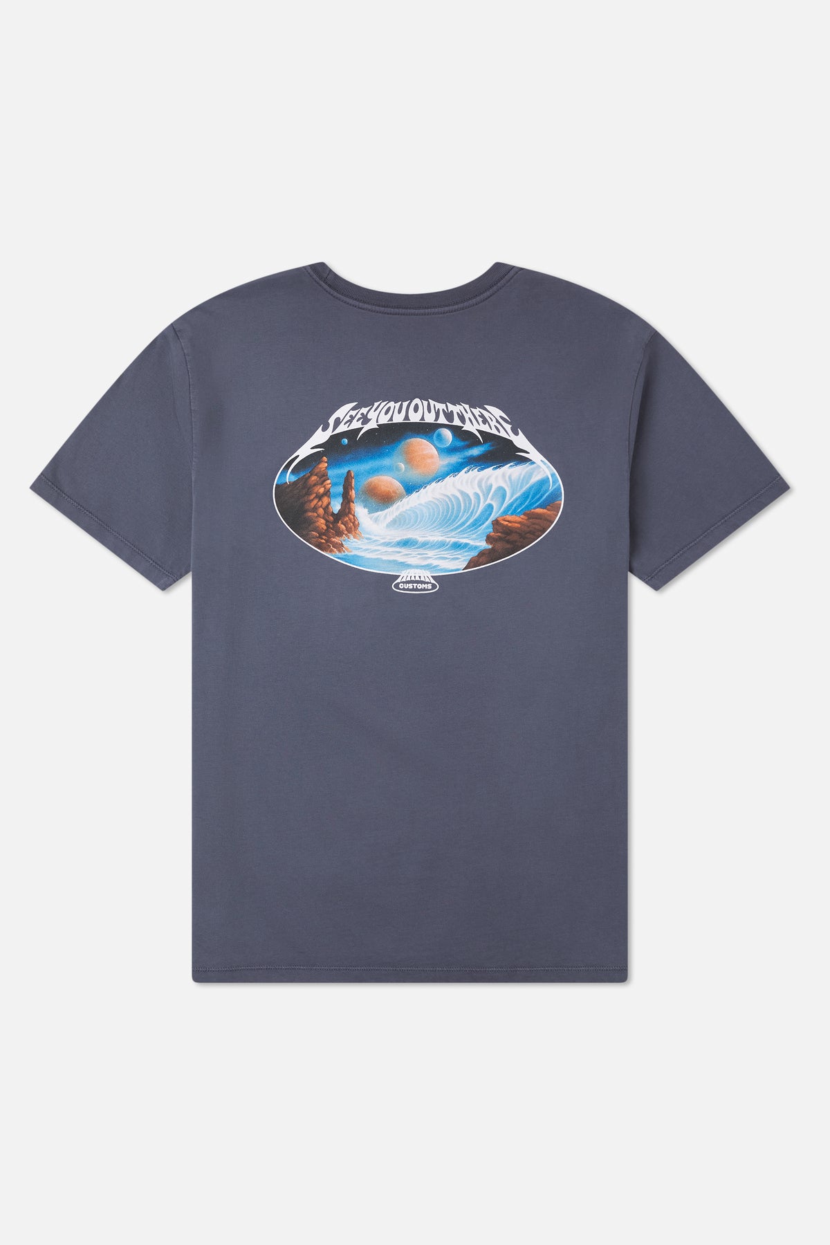 Katin Voyager Tee in Washed Blue Vintage Wash - back view