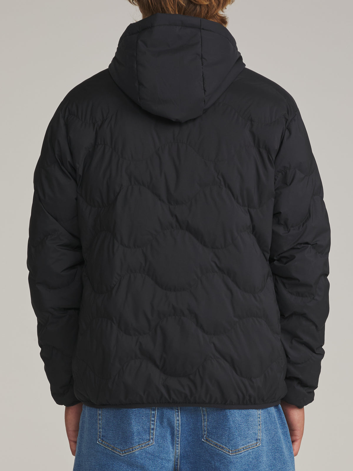 Katin Otg Henson Hooded Puffer in Black - worn on model, back