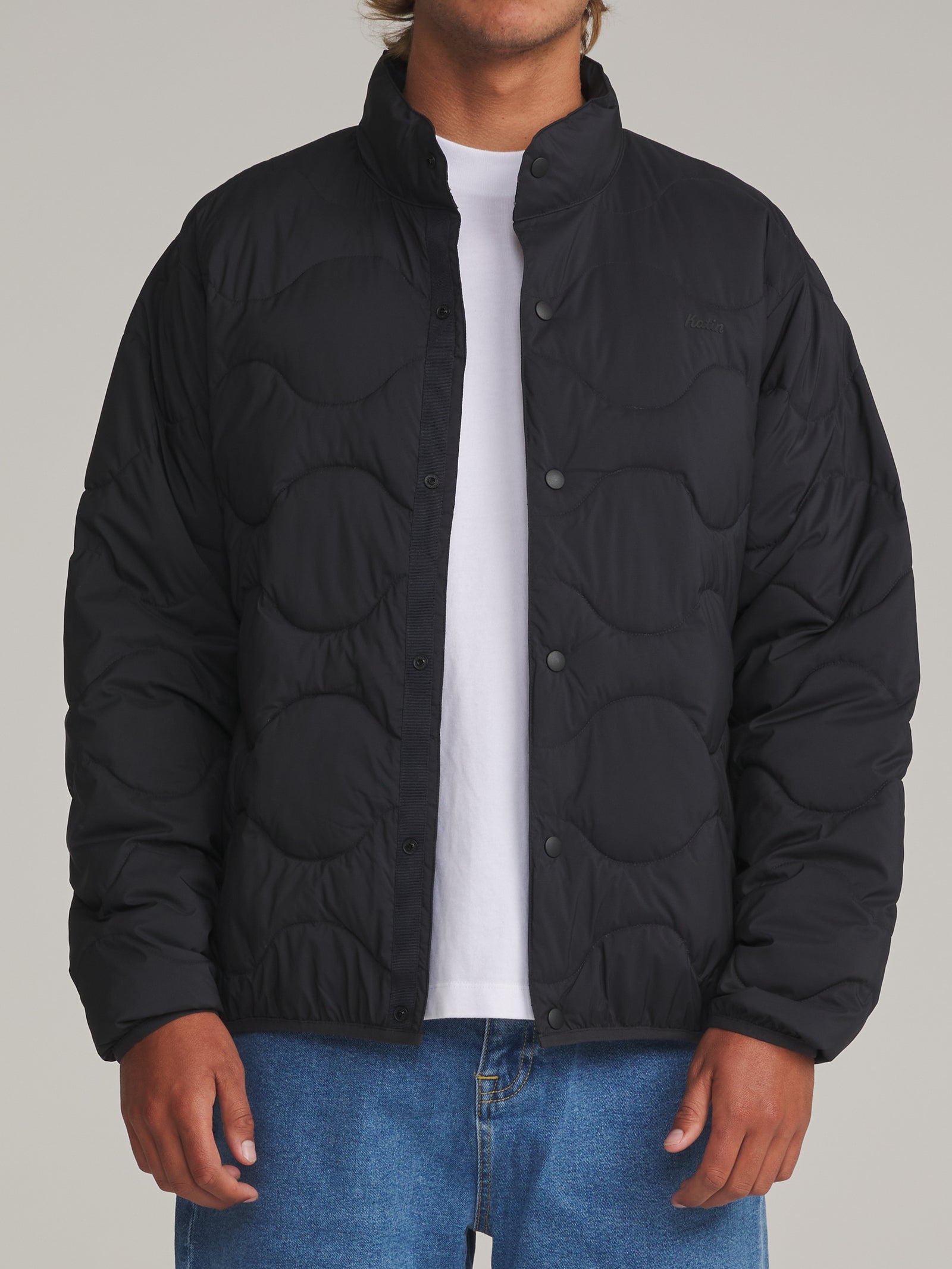 Katin fa26 jackets otg ross puffer black on model 01 front