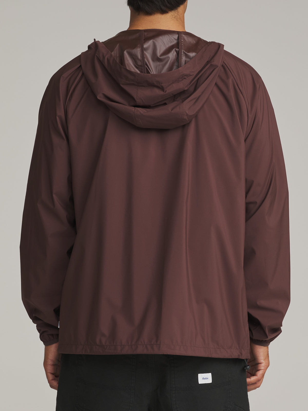 Katin OTG Shadow Jacket in French Roast - worn on model, back