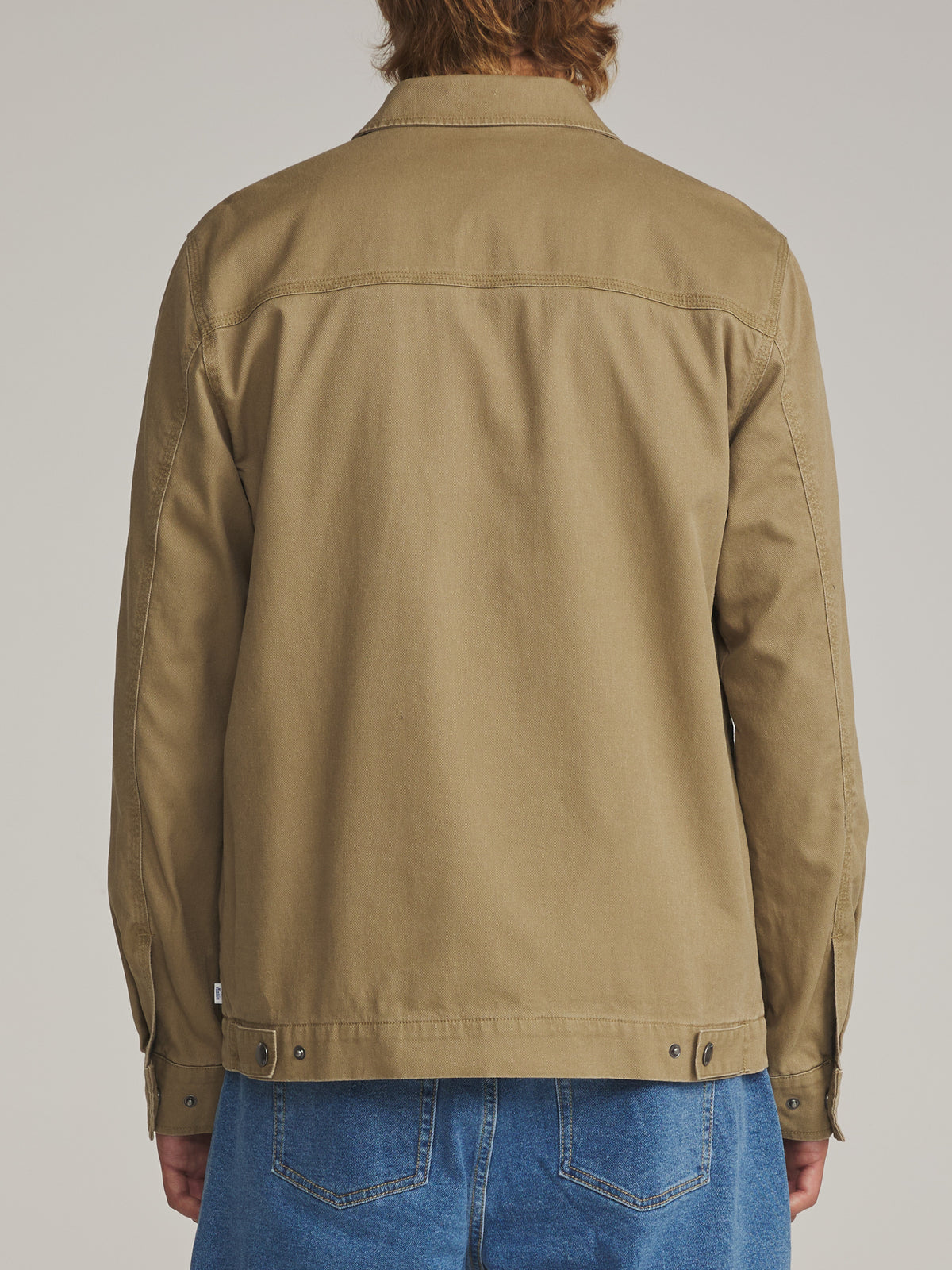 Katin Petrol Jacket in Elmwood - worn on model, back