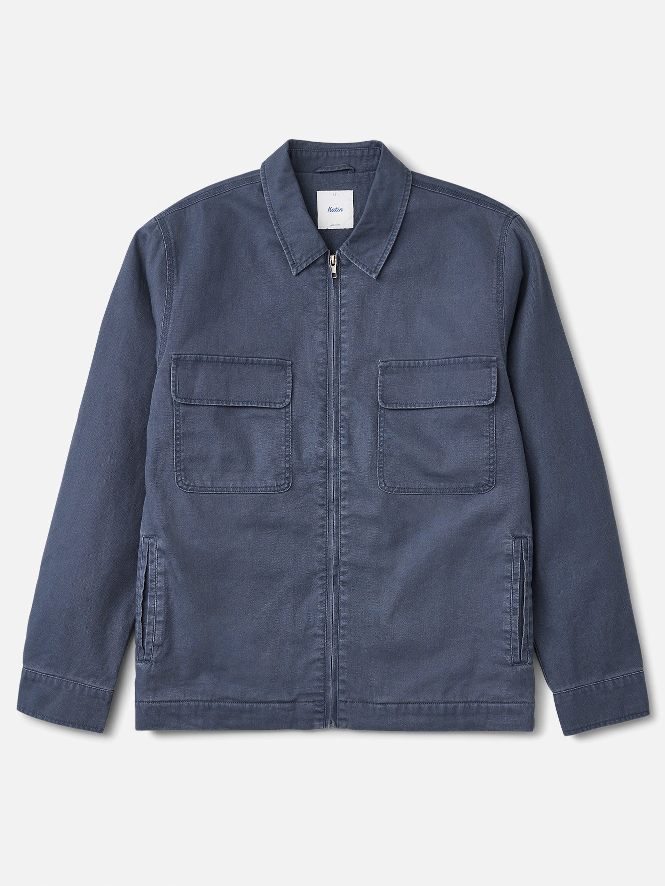 Katin fa26 jackets petrol jacket washed blue ecom flat lay 01 front v2
