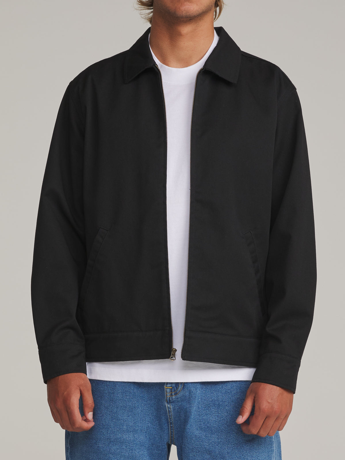 Katin Sam Jacket in Black - worn on model, front