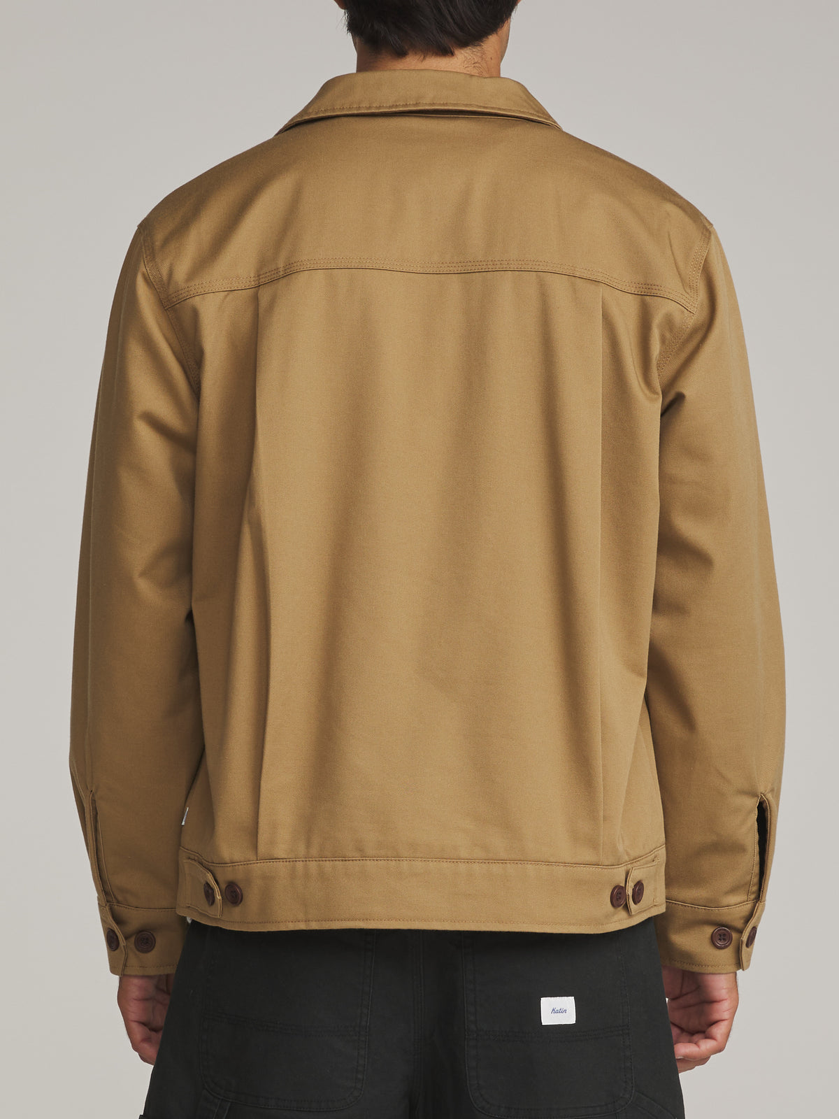 Katin Sam Jacket in Light Brown - worn on model, back