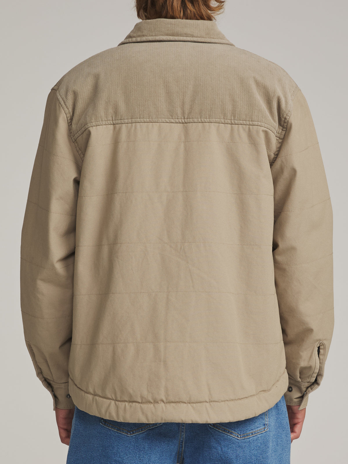 Katin Yukon Jacket in Khaki - worn on model, back