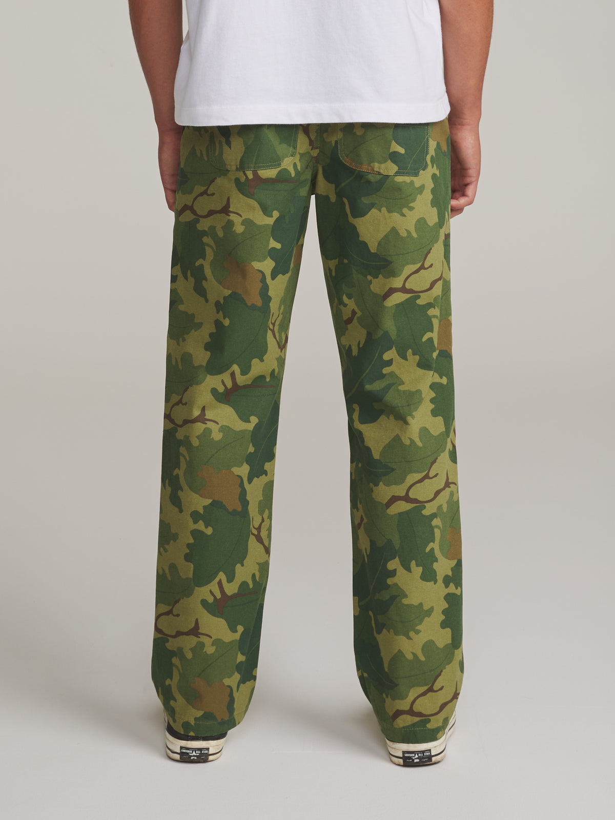 Katin Deck Pant in Camo - worn on model, back