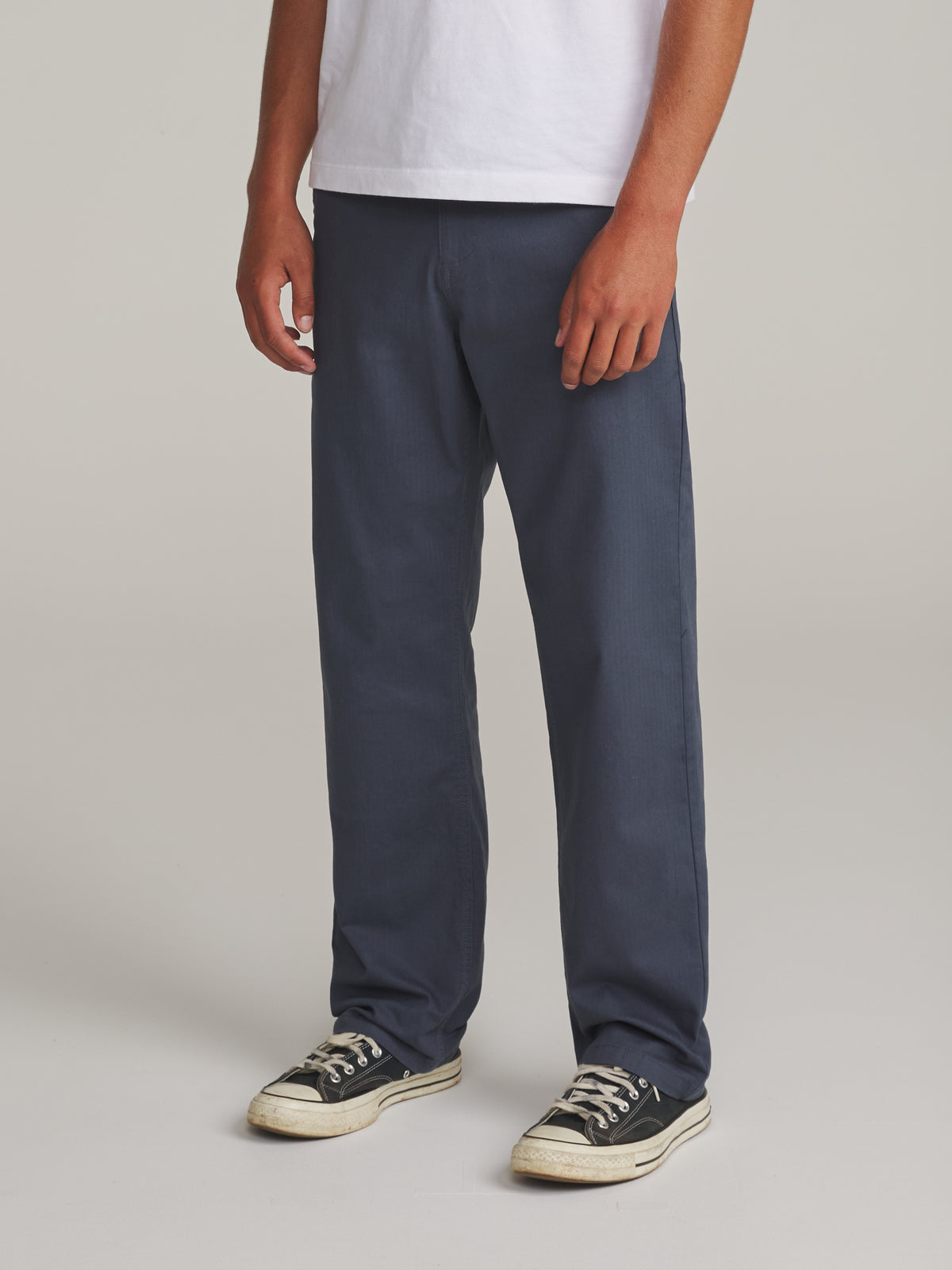 Katin Deck Pant in Washed Blue - worn on model, side