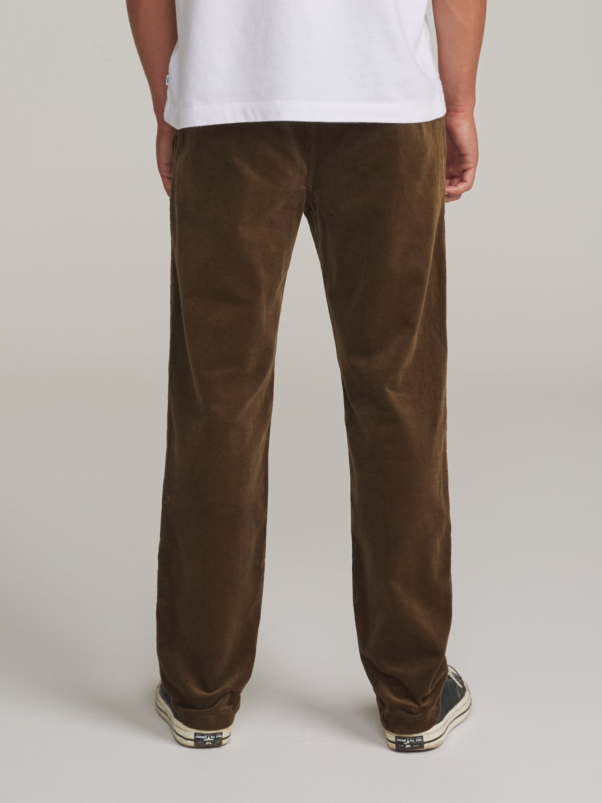 Katin Pipeline Corduroy Pant in Brown - worn on model, back