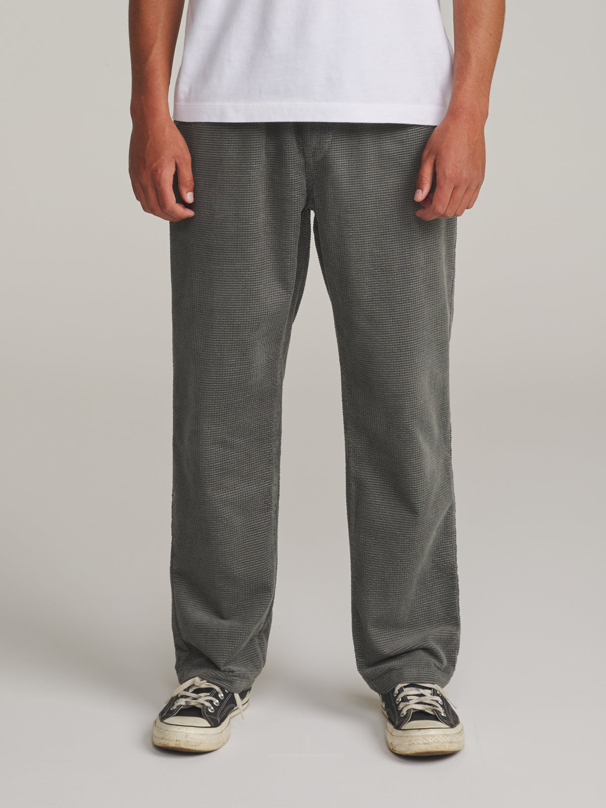 Katin Ward Pant in Graphite - worn on model, front