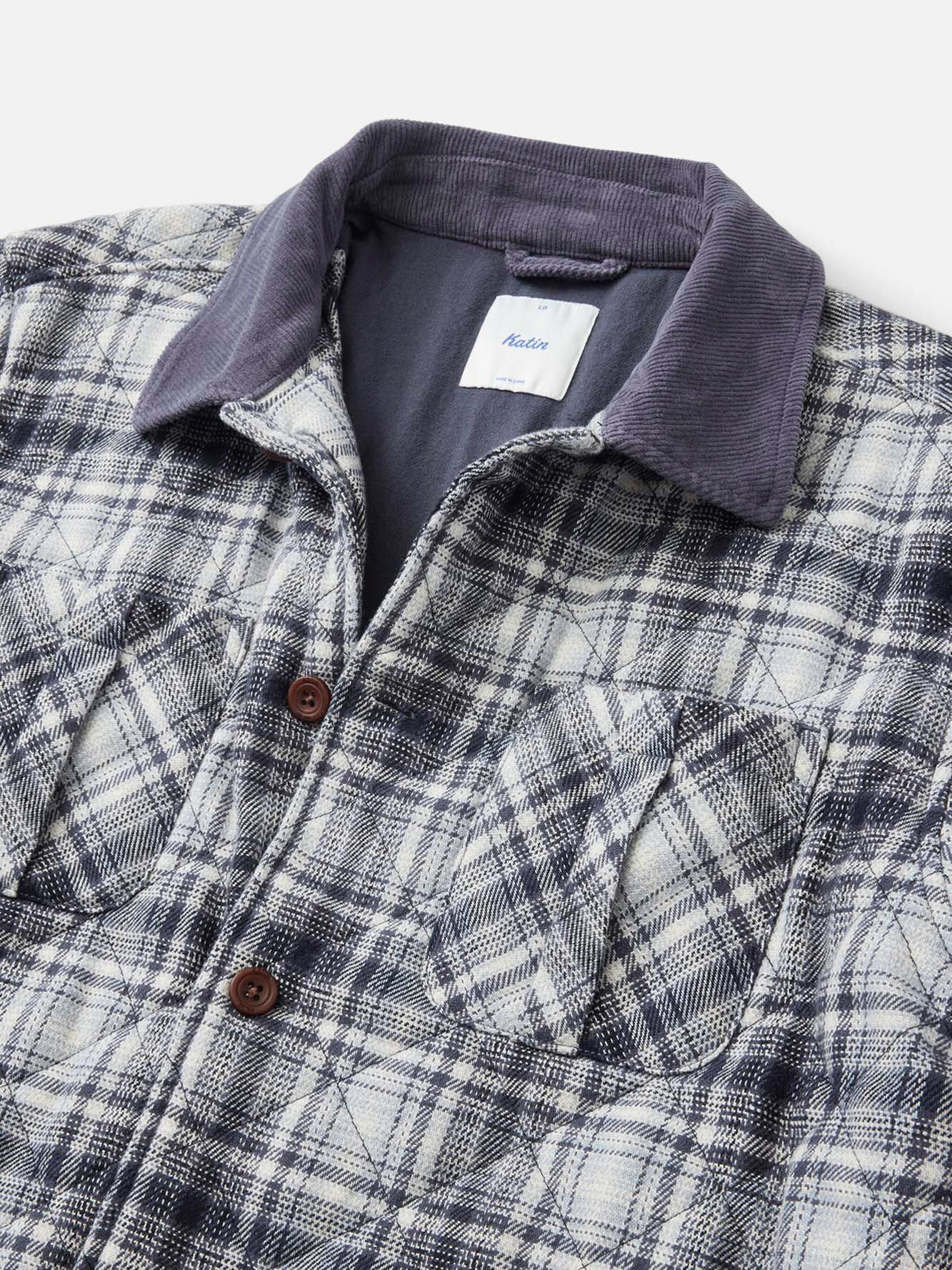 Katin fa26 shirt jackets charlie shirt jacket washed blue ecom flat lay 03 detail v2
