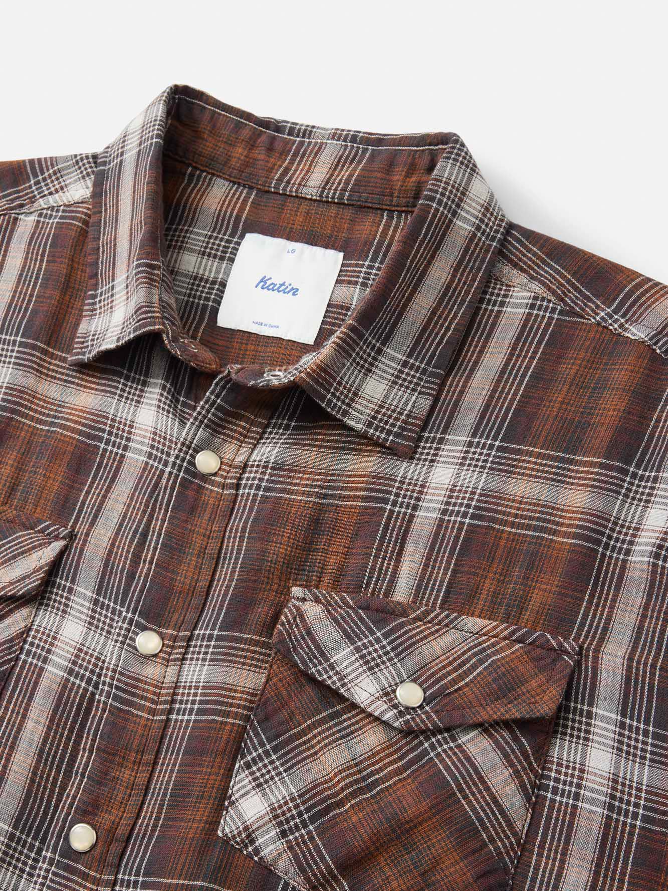Katin fa26 shirts darren shirt brown ecom flat lay 03 detail v2