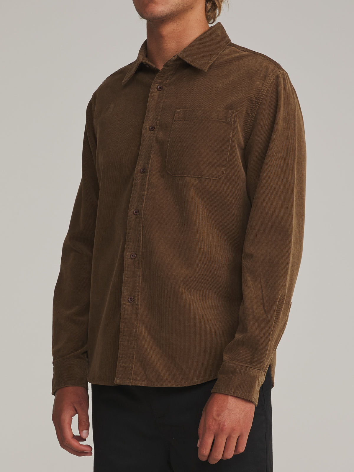 Katin Granada Shirt in Brown - worn on model, side