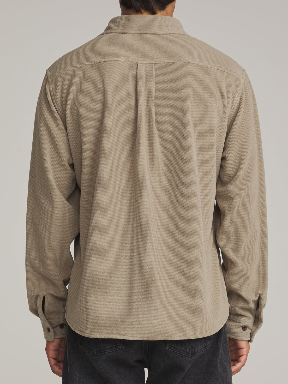 Katin Roland Shirt in Khaki - worn on model, back