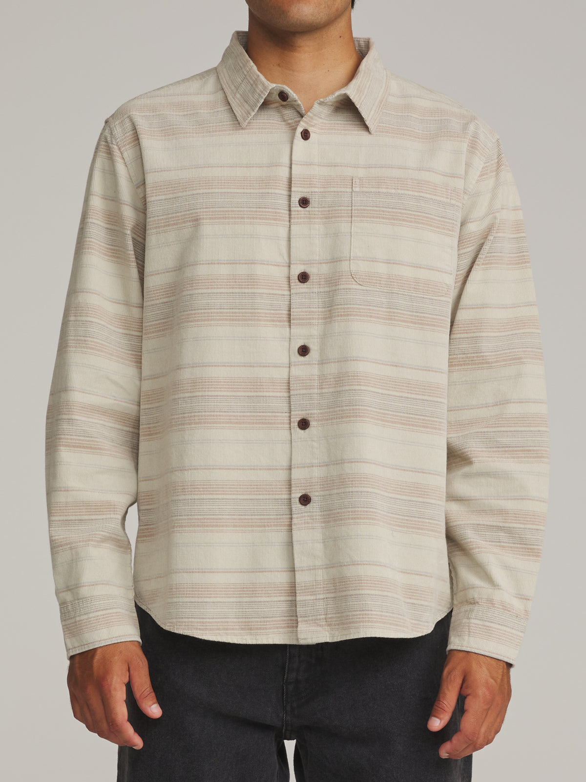 Katin Stevie Shirt in Pelican - worn on model, front