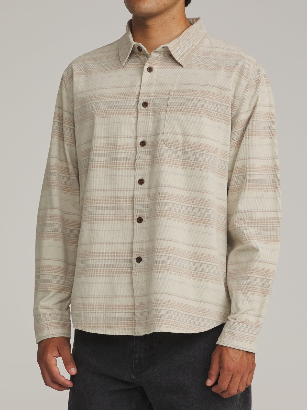 Katin Stevie Shirt in Pelican - worn on model, side