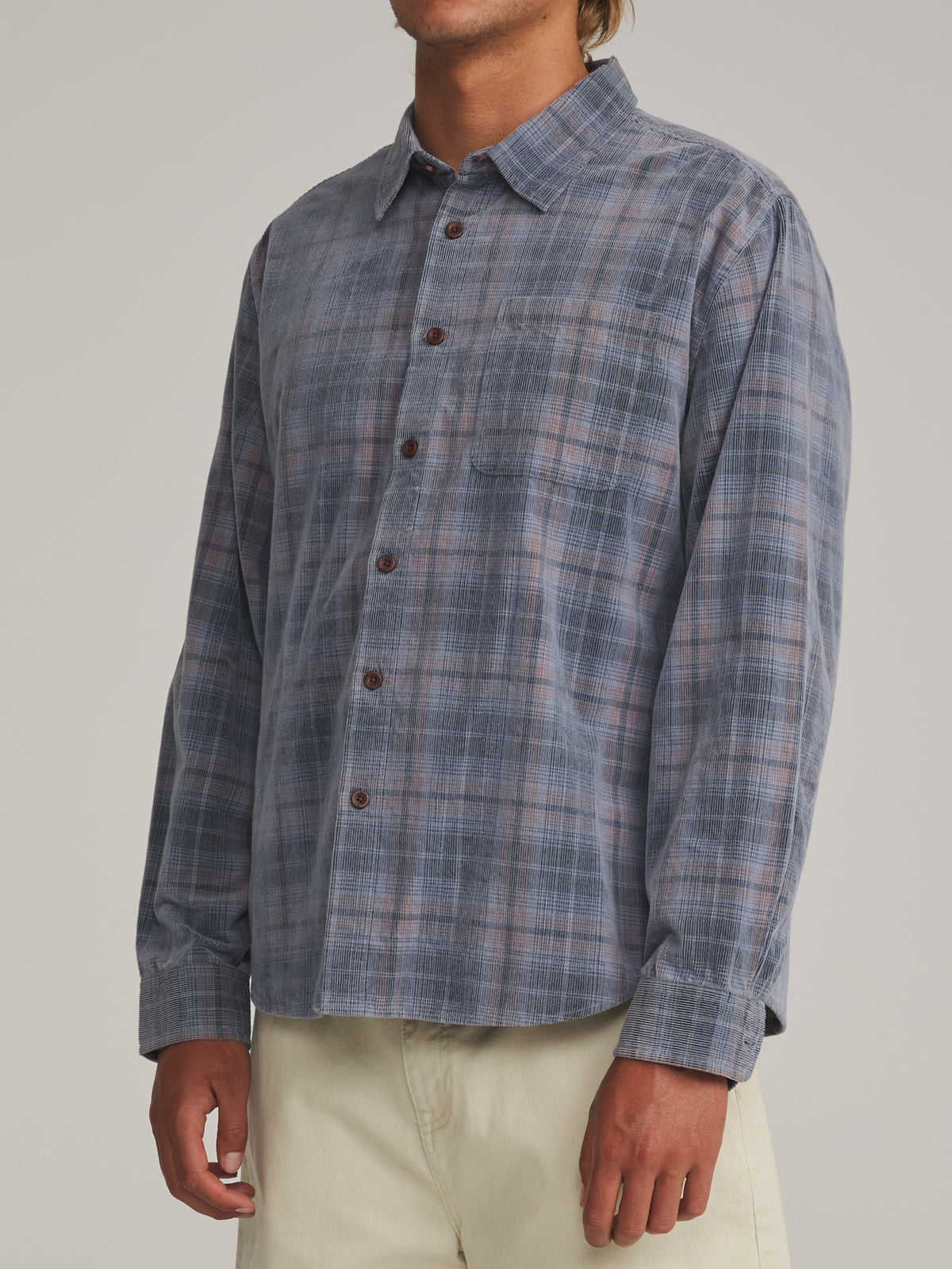 Katin Stevie Shirt in Storm Blue - worn on model, side