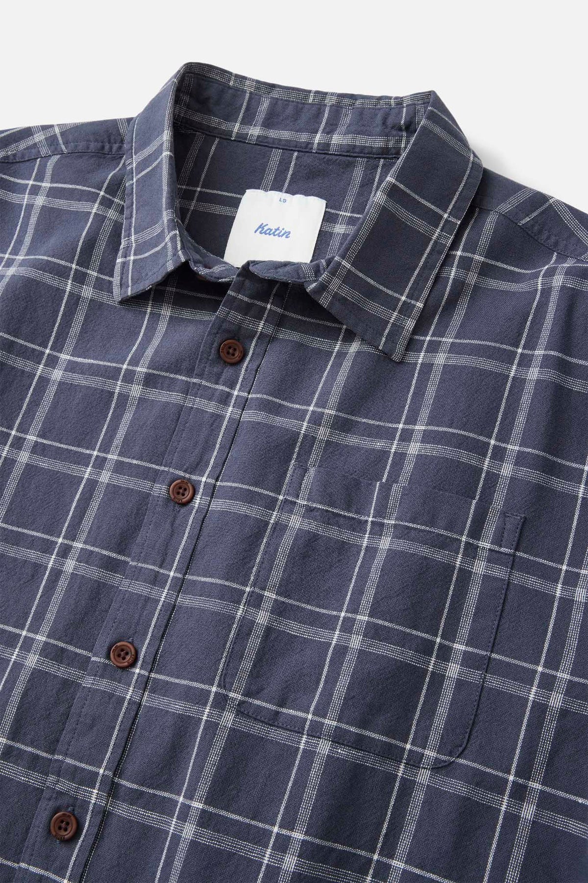 Katin Tack Shirt in Washed Blue - detail view