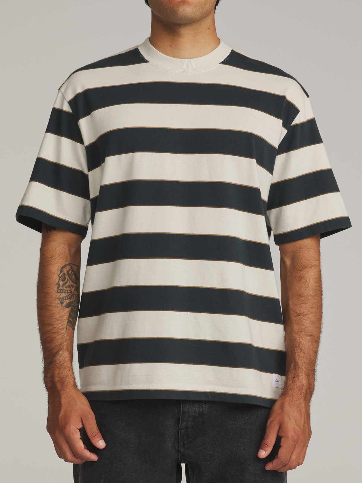 Katin Chip Box Fit Tee in Vapor - worn on model, front