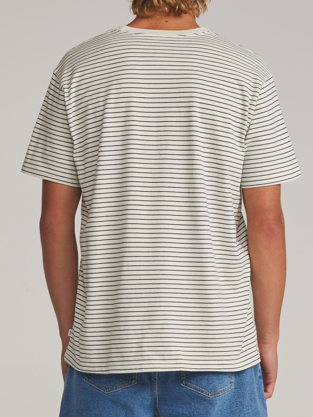 Katin Finley Pocket Tee in Vapor/Black Wash - worn on model, back