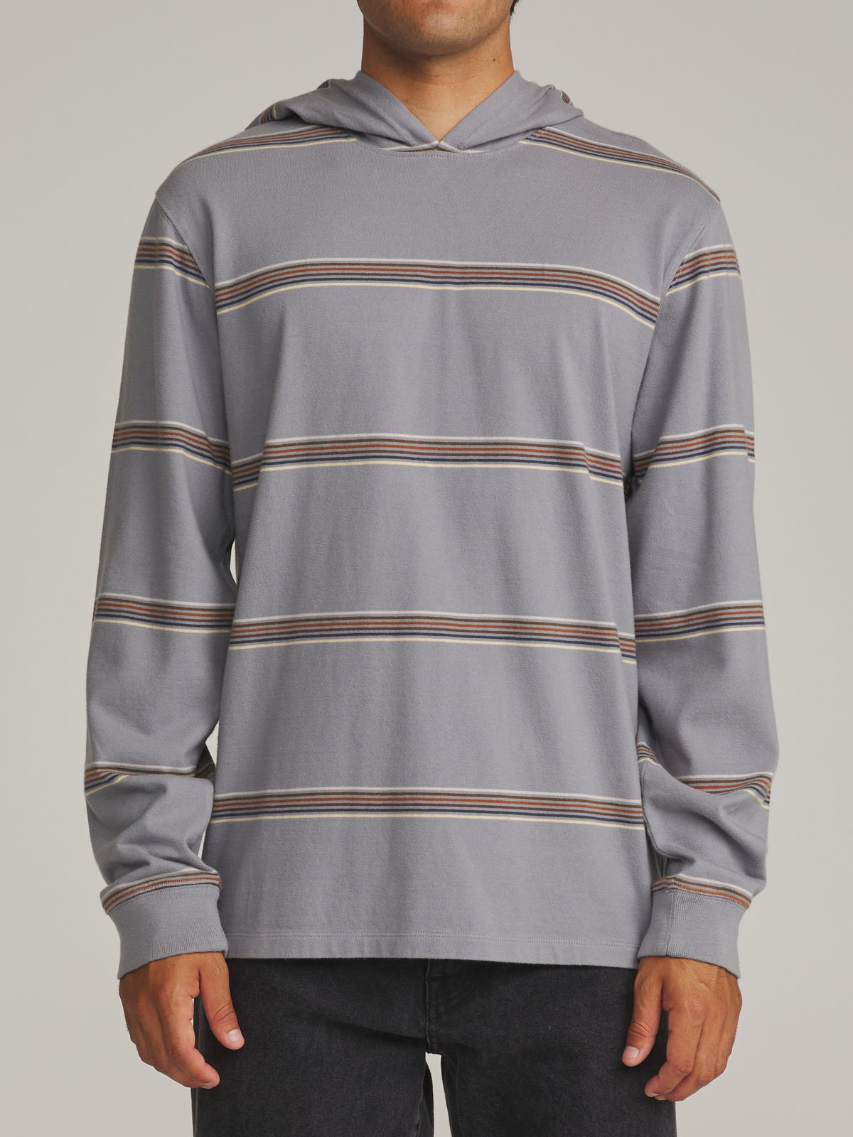 Katin Morris Hide Pullover in Storm Blue - worn on model, front