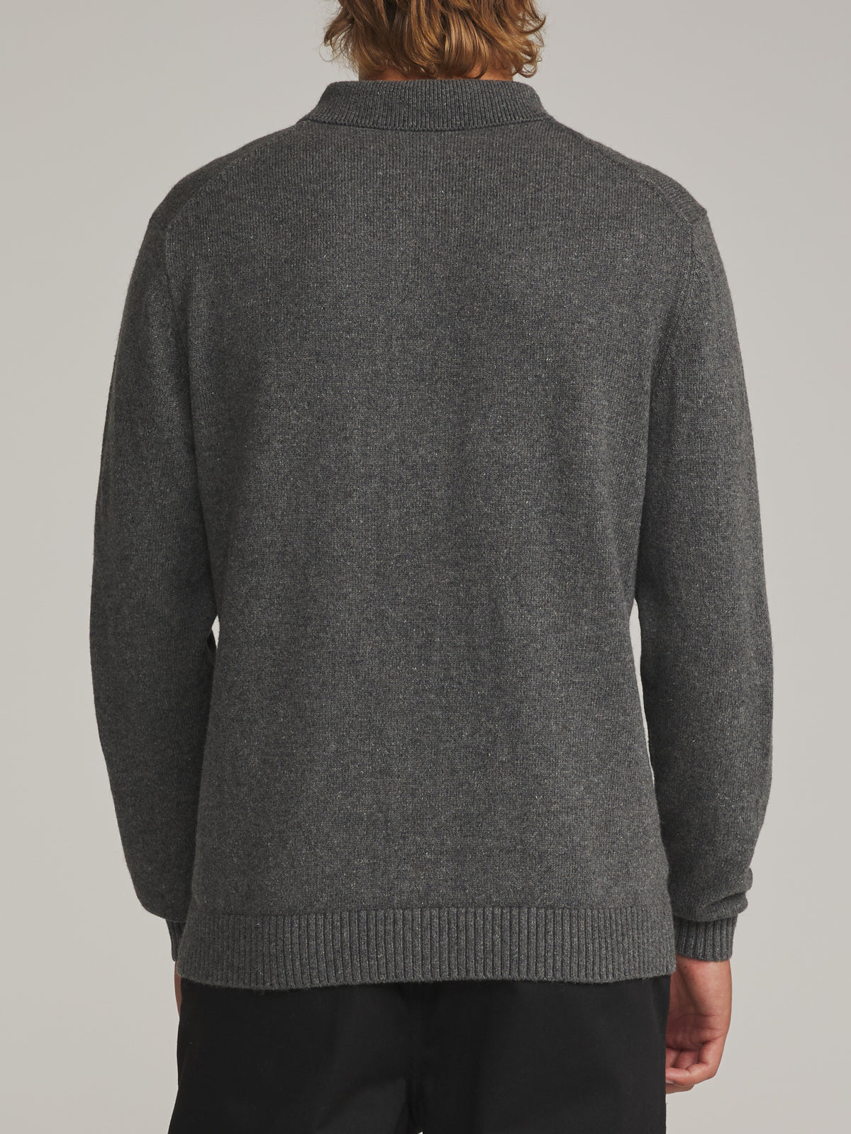 Katin Conor Sweater in Dark Heather Gray - worn on model, back
