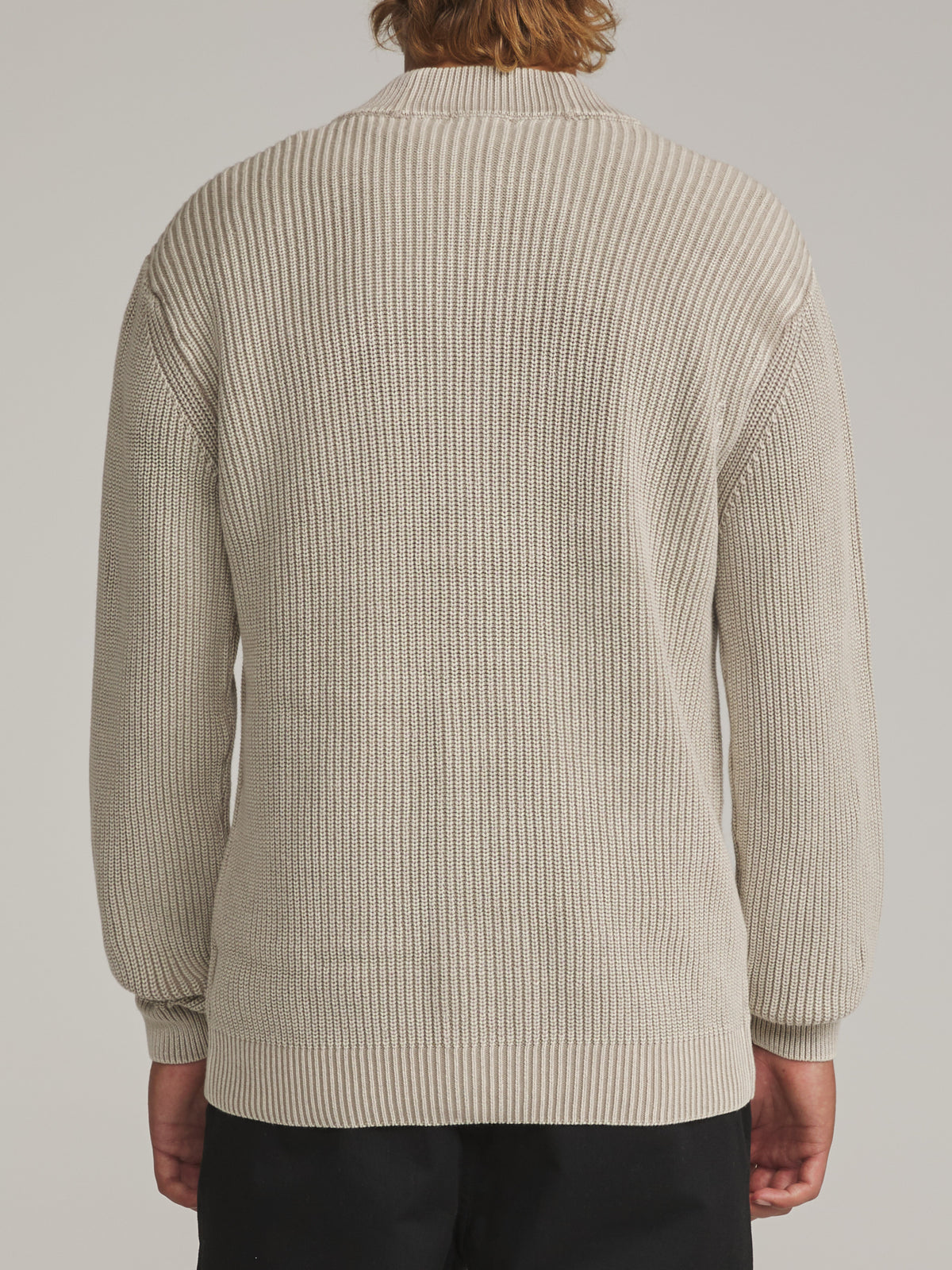 Katin Gallant Cardigan Sweater in Tan - worn on model, back