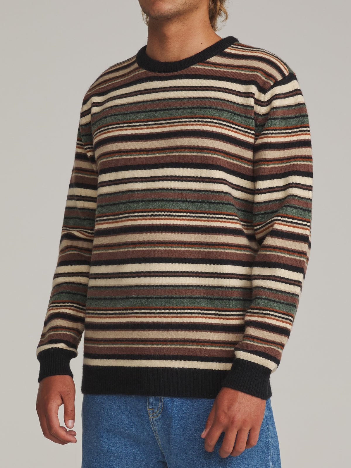 Katin Hitch Sweater in Black - worn on model, side
