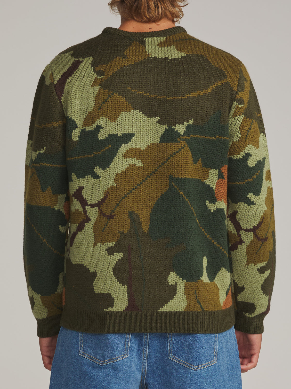 Katin Mitchell Sweater in Camo - worn on model, back