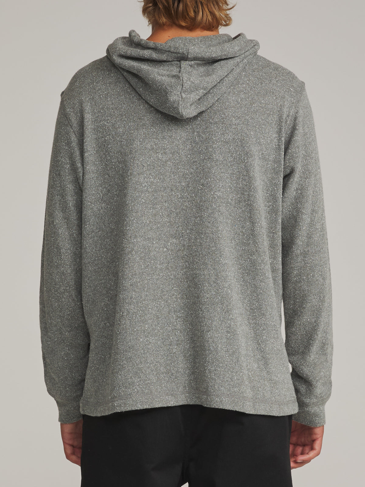 Katin Sock Hood Sweater in Gray - worn on model, back