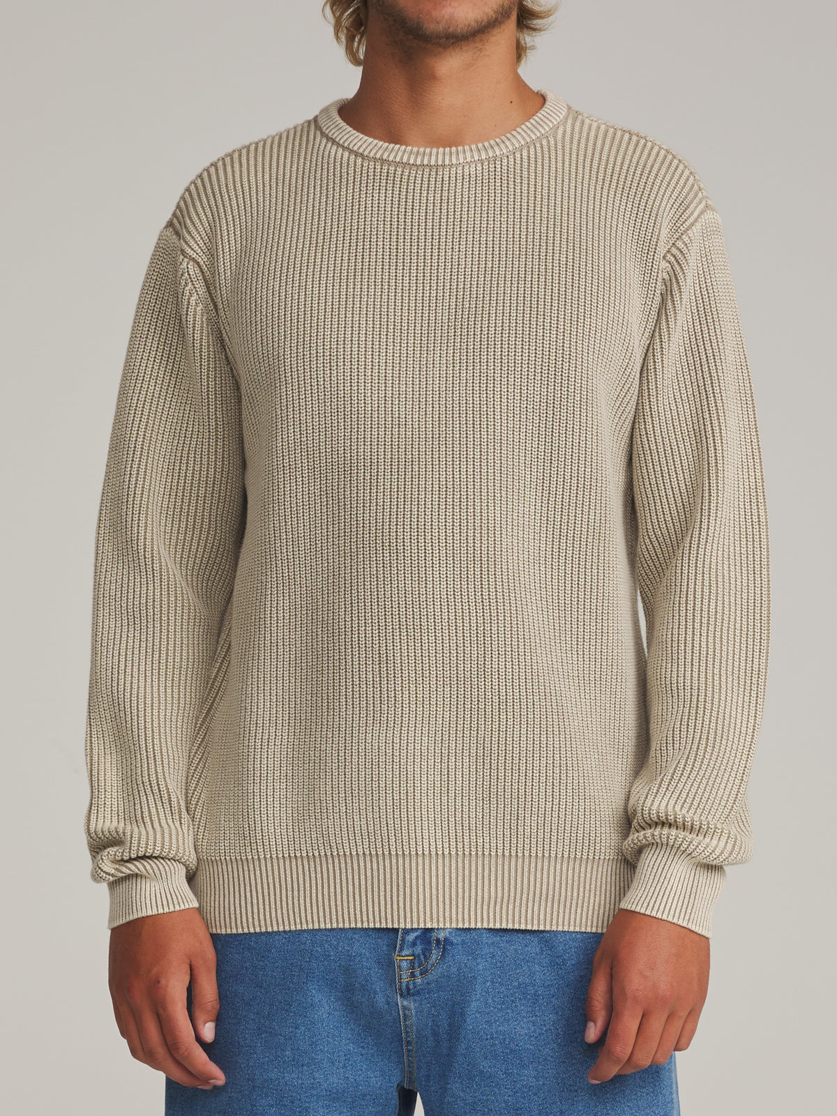 Katin Swell Sweater in Aluminum - worn on model, front