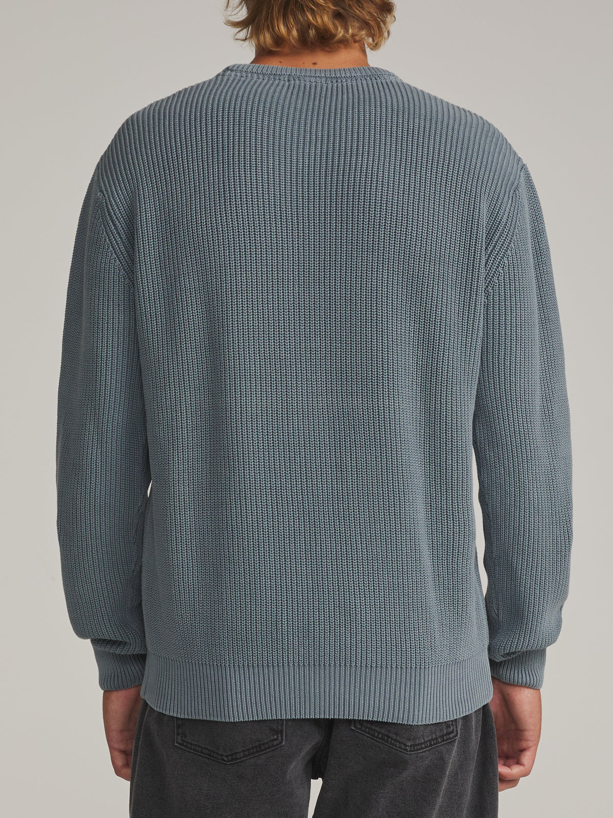 Katin Swell Sweater in Tempest Blue - worn on model, back