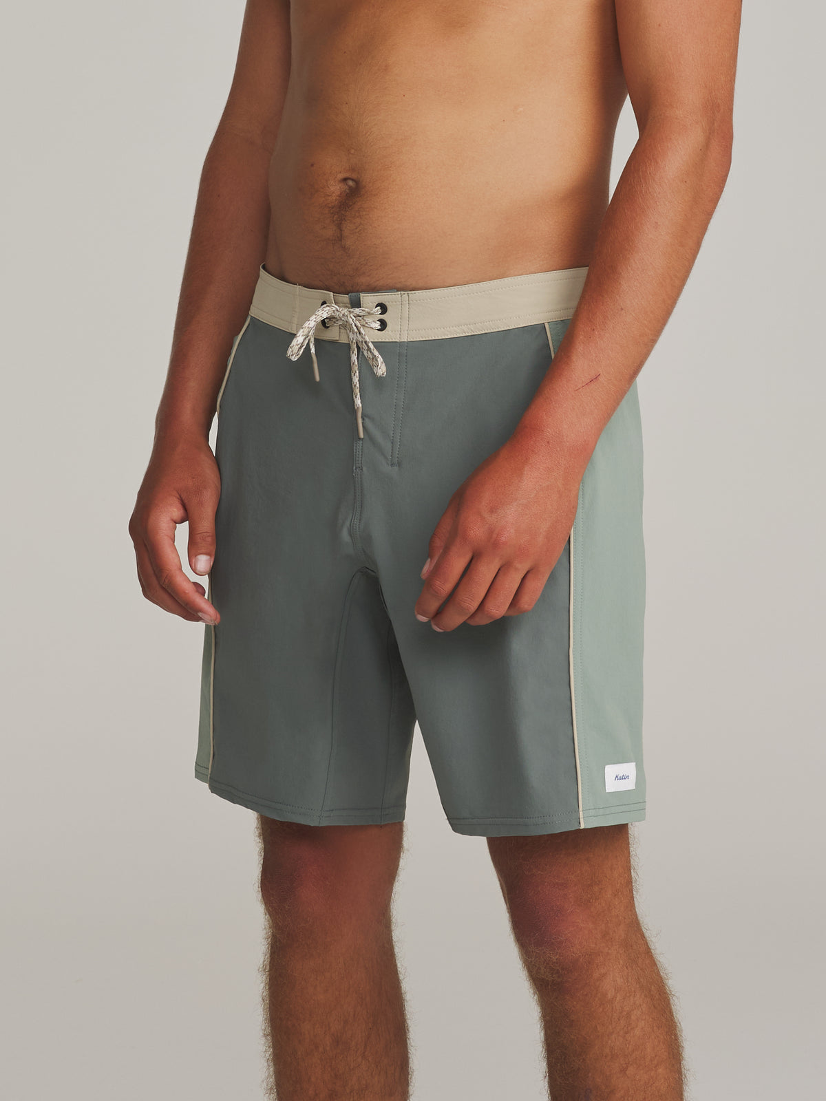 Katin Otg Archer Surf Trunk in GRAPHITE - worn on model, side