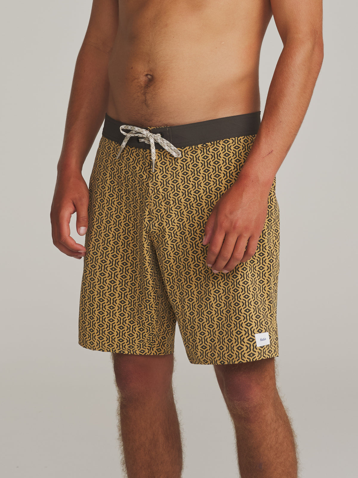 Katin Otg Villager Trunk in Dusty Yellow - worn on model, side