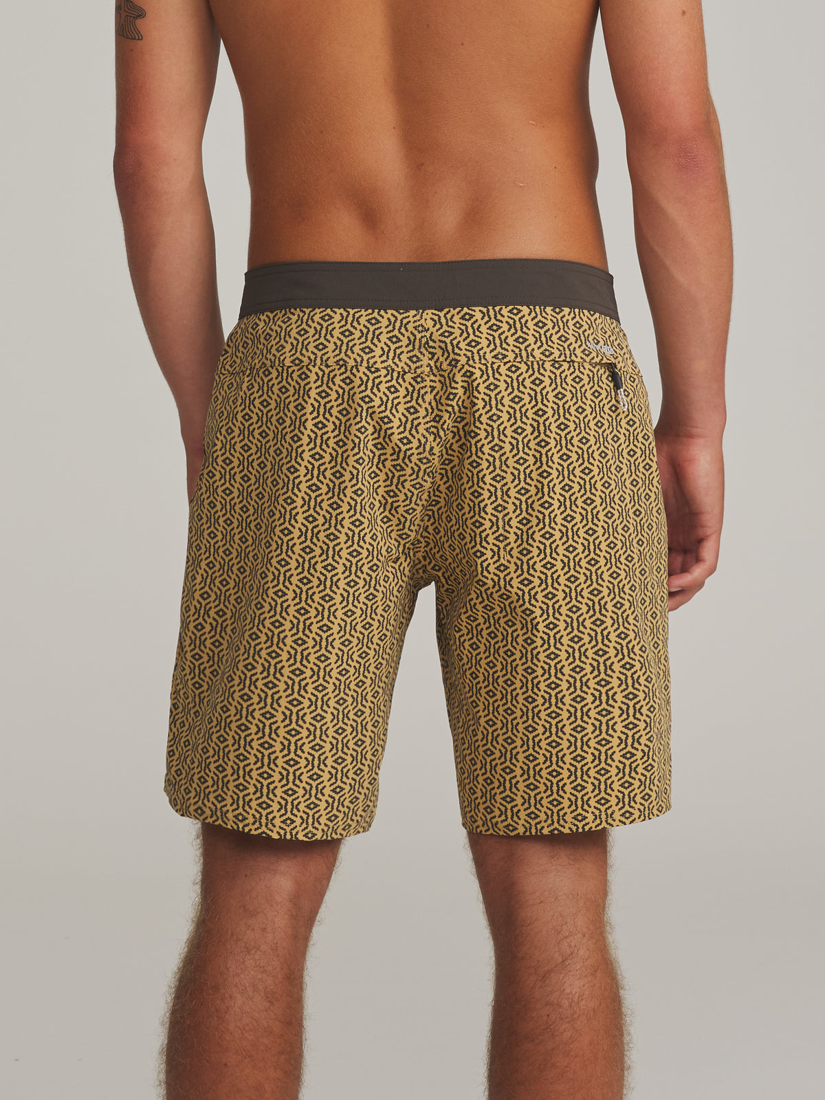 Katin Otg Villager Trunk in Dusty Yellow - worn on model, back