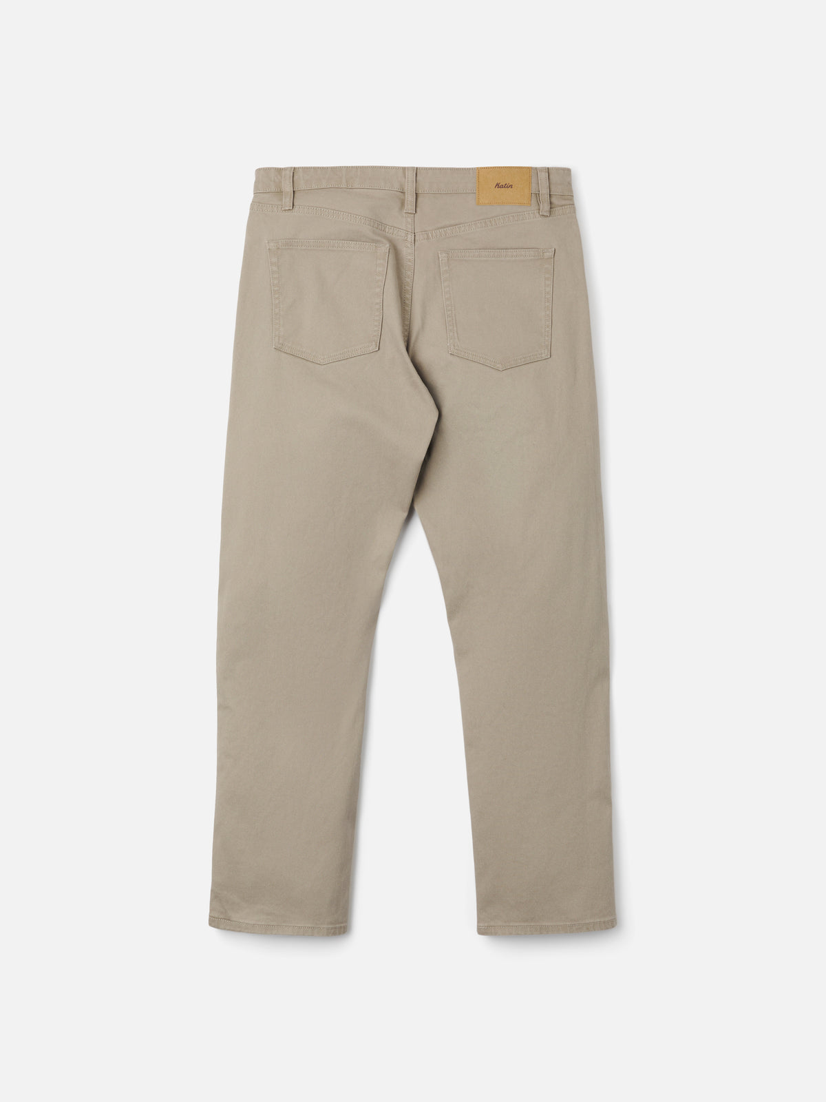 Katin Ren 57 Classic Straight Bull Denim in Vintage Khaki, flat, back #color_vintage khaki