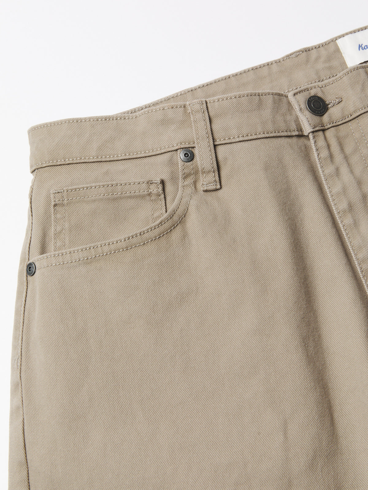Katin George 64 Relaxed Bull Denim in Vintage Khaki bull denim, flat, front pocket detail #color_vintage khaki