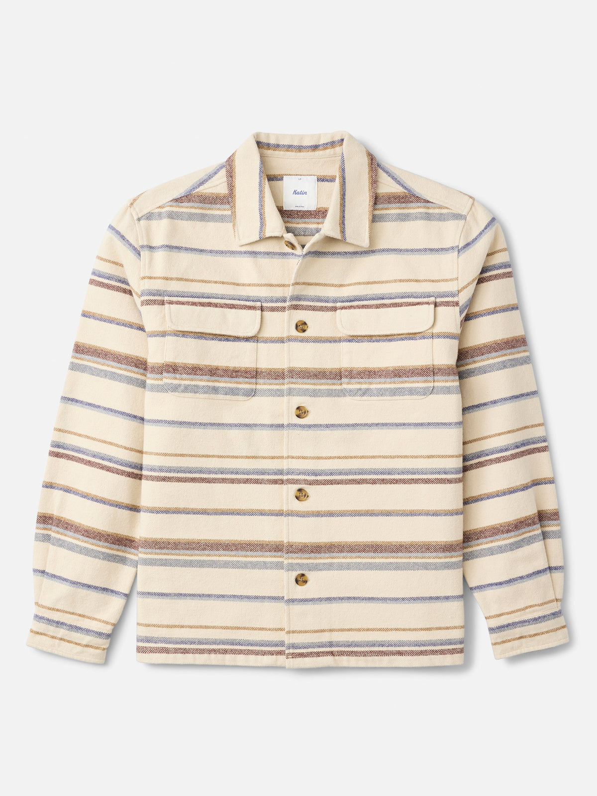 Katin Shiloh Flannel in Pelican heavyweight flannel, flat, front #color_pelican