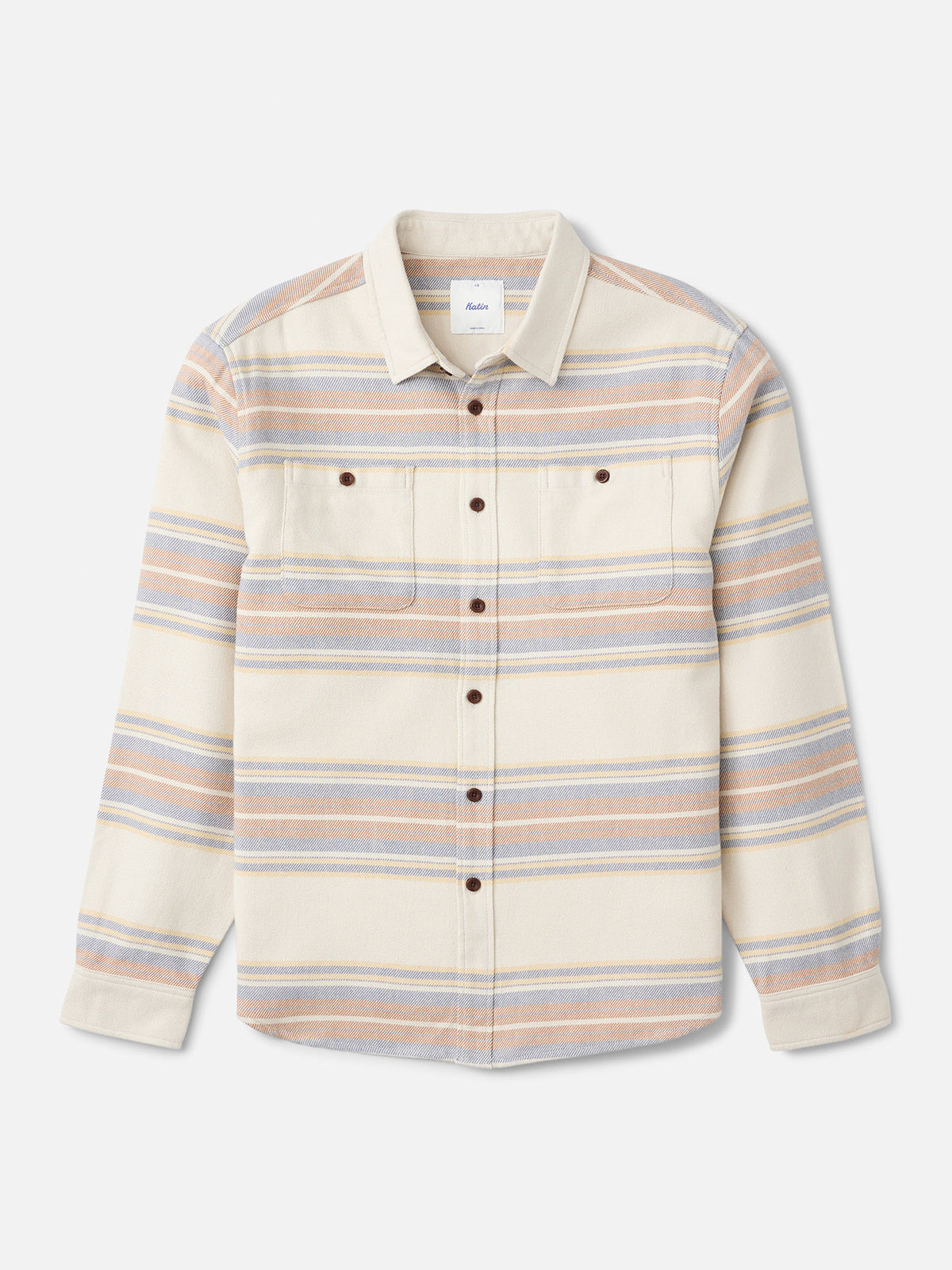 Katin Sierra Flannel in Birch midweight flannel, flat, front #color_birch