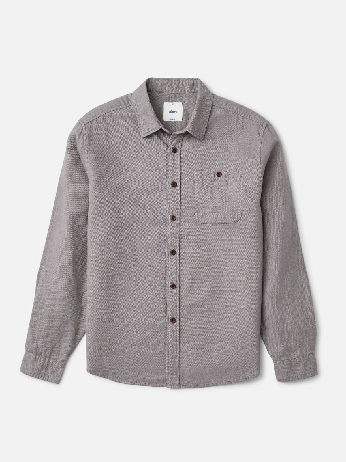 Katin Twiller Flannel in Gray lightweight flannel, flat, front #color_gray