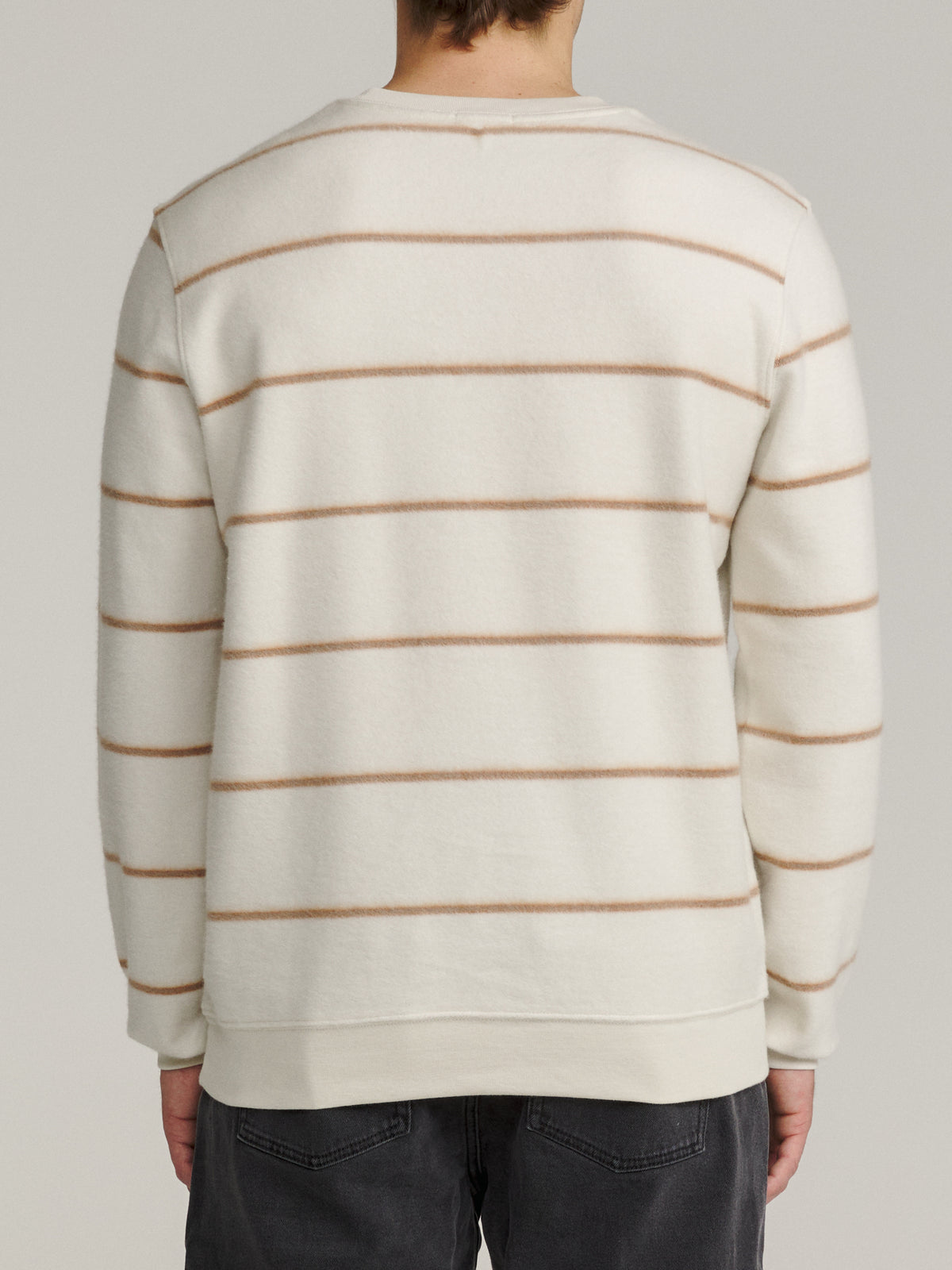 Katin Parks Crew in Vapor brushed reverse fleece, on model, back #color_vapor